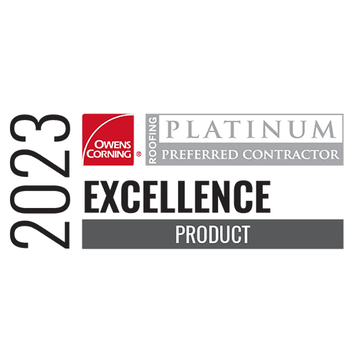 2023 Owens Corning Platinum Preferred Contractor Award for Product Excellence