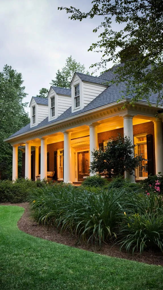 house porch lights on
