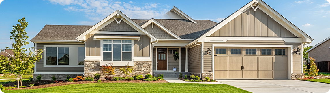 Homes with fiber cement siding in a Kansas City neighborhood