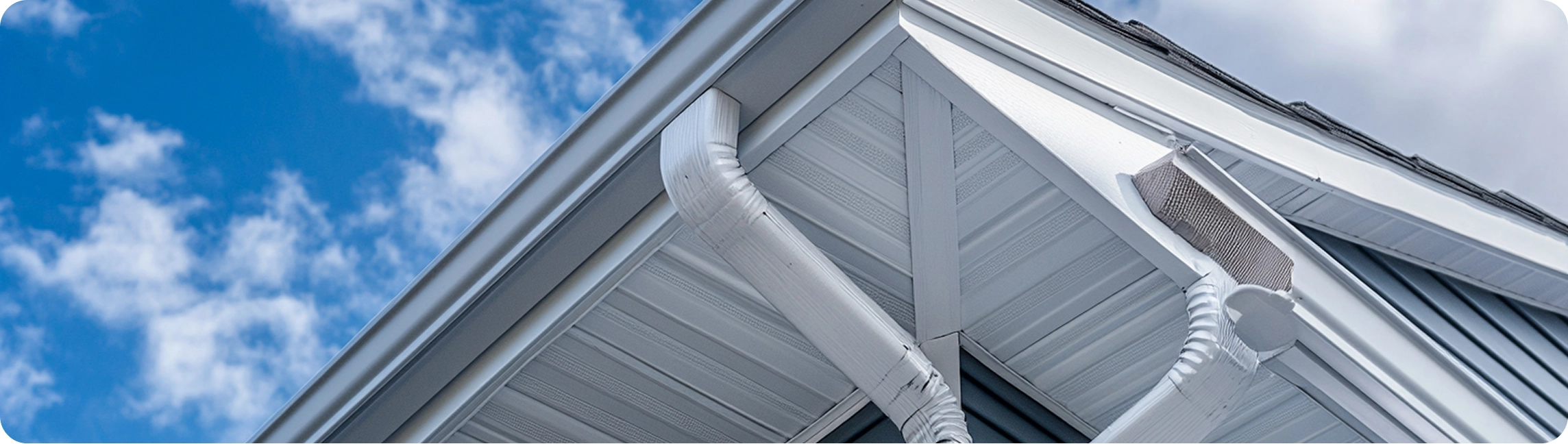 New gutter installed on a residential home